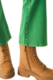High Waist Flare Jean in Green