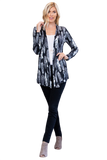 Feather Print Open Cardigan