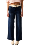 Dark Wash Wide Leg Stretch Denim Jeans
