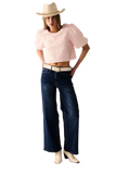 Dark Wash Wide Leg Stretch Denim Jeans