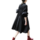 Hotaru Long Sleeve Pleated Shirt Dress
