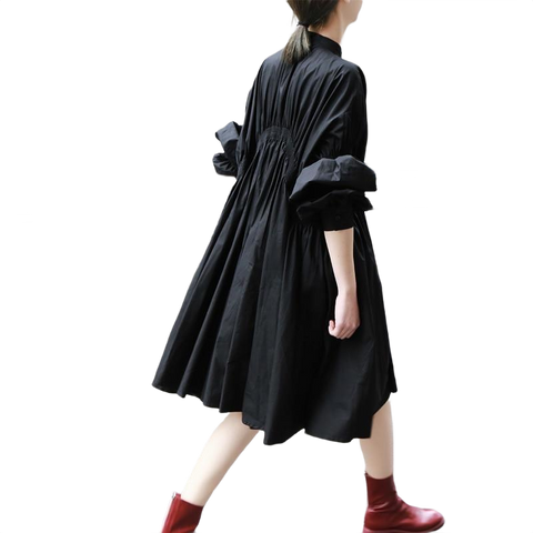 Hotaru Long Sleeve Pleated Shirt Dress