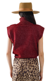Cozy Turtleneck Sleeveless Sweater in Burgundy