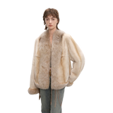Paris Pictorial Vintage Two-Tone Fox Fur Collar Soft Otter Fur Jacket