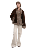 Paris Pictorial Vintage Two-Tone Fox Fur Collar Soft Otter Fur Jacket