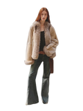 Paris Pictorial Vintage Two-Tone Fox Fur Collar Soft Otter Fur Jacket