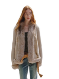 Paris Pictorial Vintage Two-Tone Fox Fur Collar Soft Otter Fur Jacket