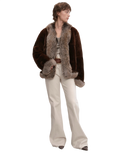 Paris Pictorial Vintage Two-Tone Fox Fur Collar Soft Otter Fur Jacket
