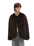 Morning Mist Manor Urban Chic Chicken Heart Collar Drop Shoulder Fox Fur Coat