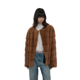 Vintage Clock Velvet Mink Fur Coat Winter