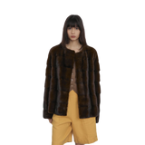 Vintage Clock Velvet Mink Fur Coat Winter
