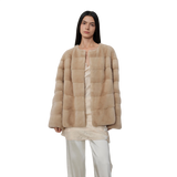 Vintage Clock Velvet Mink Fur Coat Winter