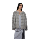 Vintage Clock Velvet Mink Fur Coat Winter