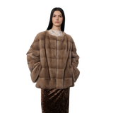 Vintage Clock Velvet Mink Fur Coat Winter