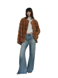 Vintage Clock Velvet Mink Fur Coat Winter
