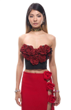 Rosa Flower Patch Corset Mini Top