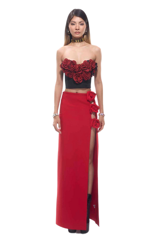 Rosa Flower Patch Corset Mini Top