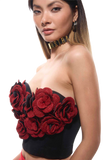 Rosa Flower Patch Corset Mini Top