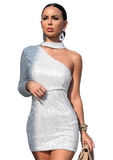 Silver Sequin Party Dress