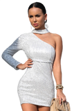 Silver Sequin Party Dress
