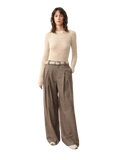 "City Stroll" Casual and Relaxed Wool-Blend Double-Pleated Straight Draped Wide-Leg Casual Trousers for Autumn