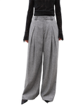 "City Stroll" Casual and Relaxed Wool-Blend Double-Pleated Straight Draped Wide-Leg Casual Trousers for Autumn