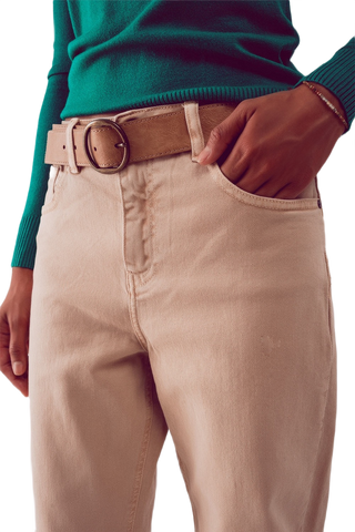 Cotton Mid Jean in BEIGE