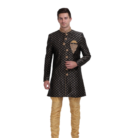 Regal Black Indo Western Dress