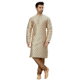 Brocade Silk Kurta Pajama Set - Cream