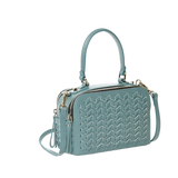 SUSU Woven Leather Crossbody Bag Blue Purse Women's Handbag