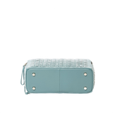 SUSU Woven Leather Crossbody Bag Blue Purse Women's Handbag