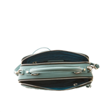 SUSU Woven Leather Crossbody Bag Blue Purse Women's Handbag