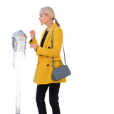 SUSU Woven Leather Crossbody Bag Blue Purse Women's Handbag