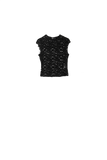 Romantic Lace T-Shirt With Cap Sleeves in Black