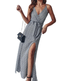 Sexy Backless Slit Beach Summer Floral Print Dress