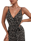 Sexy Backless Slit Beach Summer Floral Print Dress
