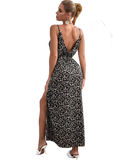 Sexy Backless Slit Beach Summer Floral Print Dress