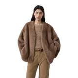 Louvre Mink V-Neck Jacket