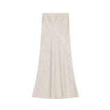 "Light and Breezy" Retro Bias-Cut Linen Blended Straight Fishtail Maxi Skirt