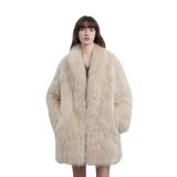 Light Years Away Imported Crown Grade Fox Fur Fashion Light Luxury Style Suit Collar Mid-Length Fur