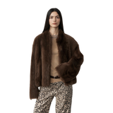 Practical Wearism Casual Urban Drop Shoulder Stand Collar Tuscan Sheepskin