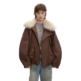 Cutting-Edge Style, Warm and Detachable Raccoon Fur Collar Short Silhouette Down Jacket