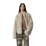 Practical Wearism Casual Urban Drop Shoulder Stand Collar Tuscan Sheepskin
