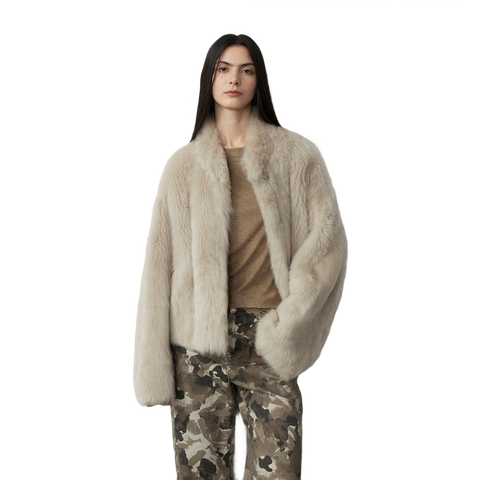 Practical Wearism Casual Urban Drop Shoulder Stand Collar Tuscan Sheepskin