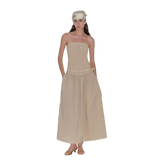 Long Waisted Slim Hem Dress