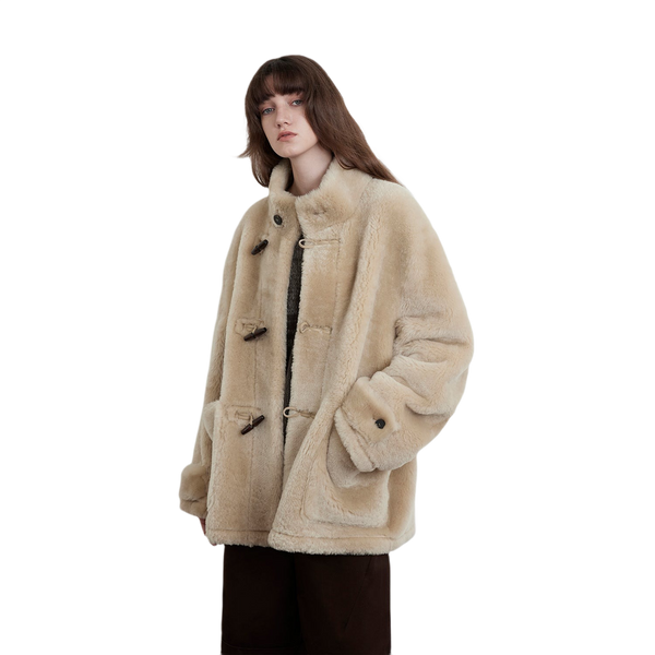 Dreamer Stand Collar Casual Imported Merino Long Sheepskin Jacket