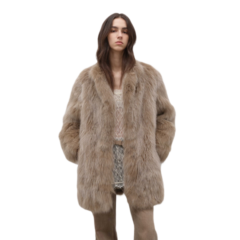 Light Years Away Imported Crown Grade Fox Fur Fashion Light Luxury Style Suit Collar Mid-Length Fur