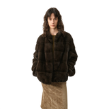 Imported Purple Label Mink Coat Horizontal Ridge Leaning Against the Ridge Craft Mink Fur Coat