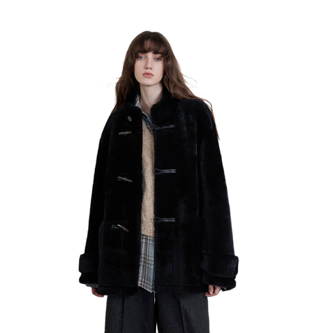 Dreamer Stand Collar Casual Imported Merino Long Sheepskin Jacket