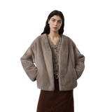 Louvre Mink V-Neck Jacket